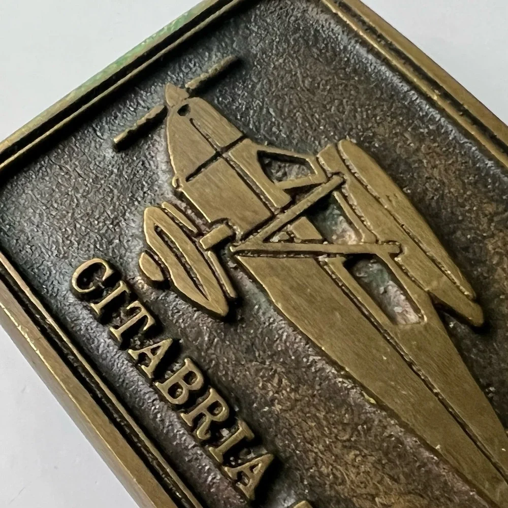Vintage Brass Belt Buckle Aviation CITABRIA 7ECA Plane Flight Airplane Wings